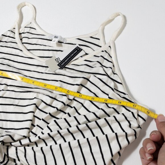 NWT BP. Striped Black & White Maxi Dress With Draped Front Size L - Picture 5 of 8